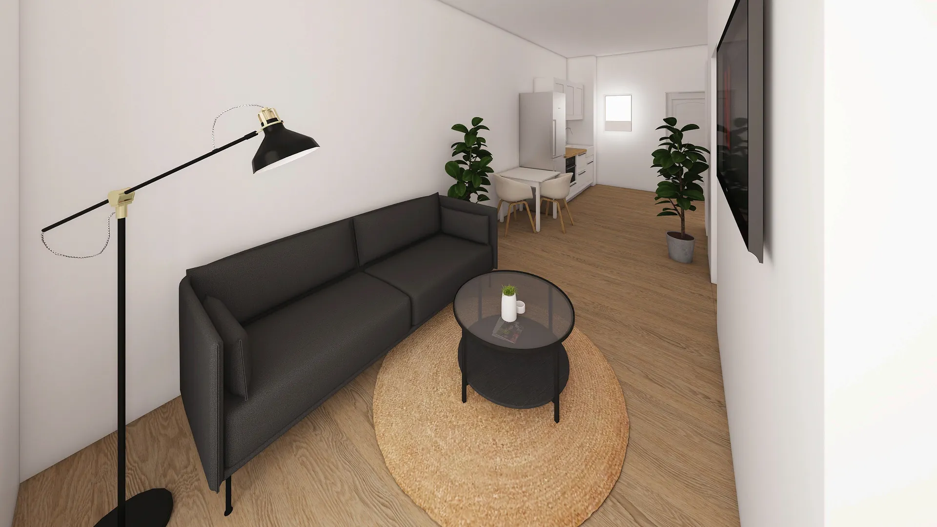 wohnung1-Wohn- und Essbereich von hinten